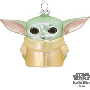 Disney Hallmark Glass Ornament “Baby Yoda” , the Mandalorian